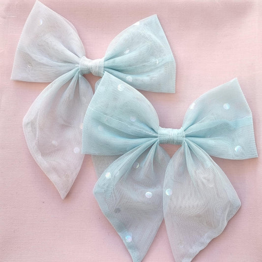 Blue Polka Dot Tulle